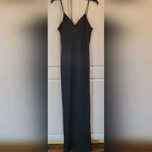 Vintage Niki Livas Matte Black Floor Length Evening Dress